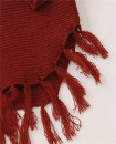 Winter 3M-24M Long Sleeve Knitted Fringed Hem Hooded Baby Sweater RED